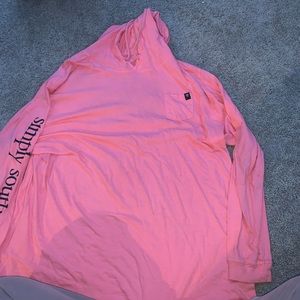 pink simply southern thin hoodie